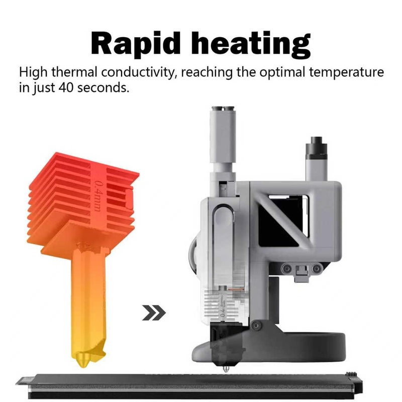 HzdaDeve 2 Pack A1 Mini/A1 Hotend Print Head Hot End Kit Extruder Upgrade Stainless Steel Hotend All Metal Silver Radiator Integrated Structure Kit with Extra 2PK Silicone Sock for Bambu Lab Printer - Image 5